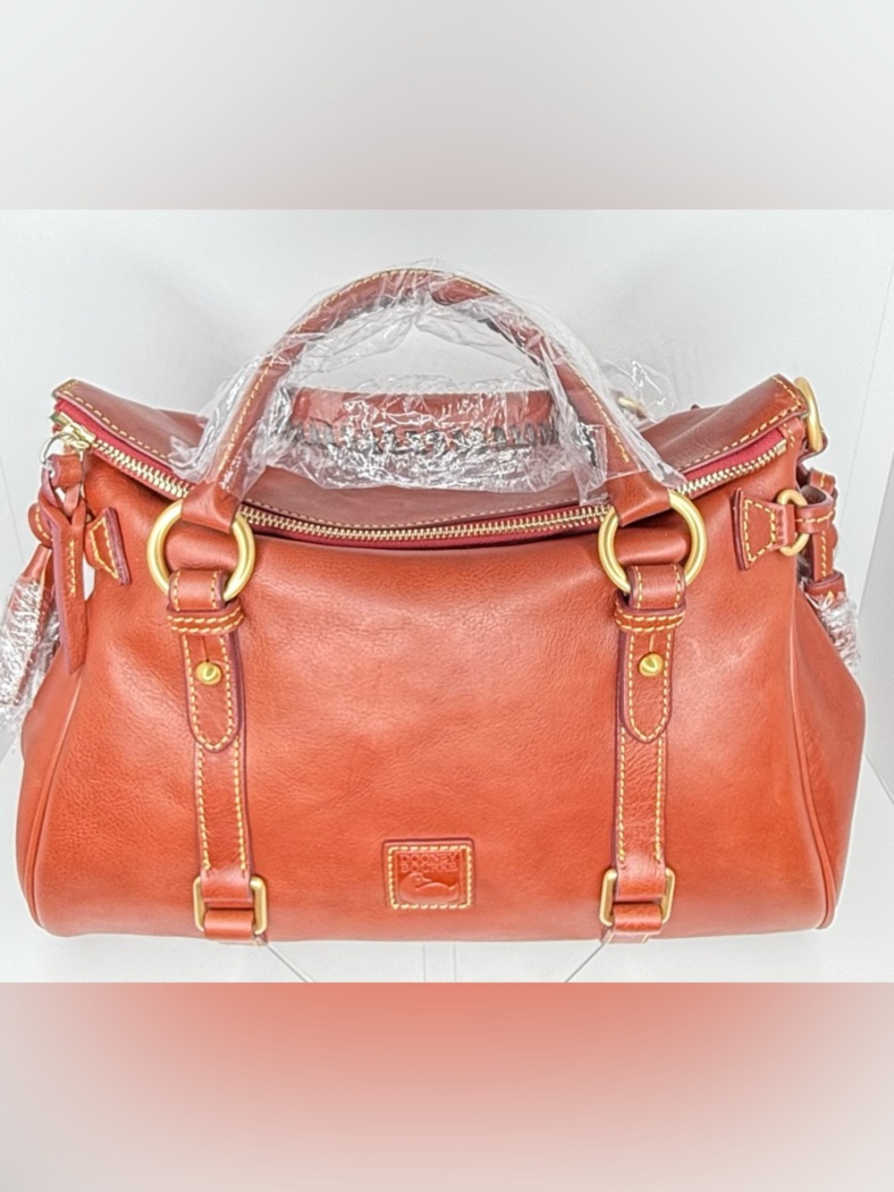 Dooney & Bourke Large Ginger Florentine Leather Satchel (Rare Color)